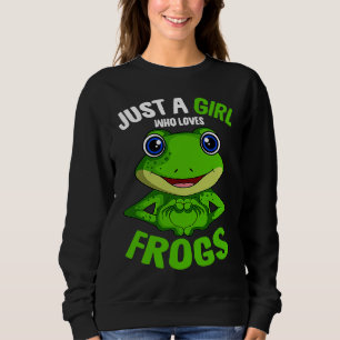 Nur ein Mädchen, das Frösche-Girls-Frosch Liebe Sweatshirt
