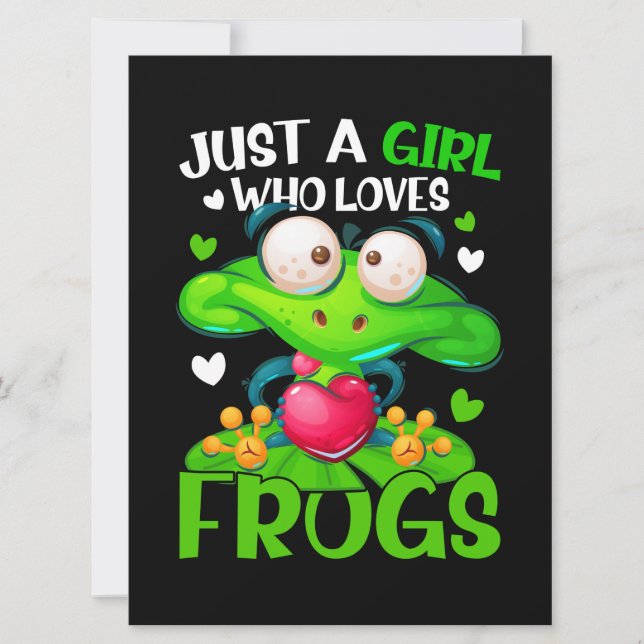 Nur ein Mädchen, das Frösche Liebe Kinder Frosch Karte (Vorderseite)