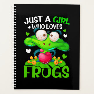 Nur ein Mädchen, das Frösche Liebe Kinder Frosch Planer