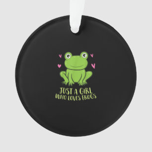 Nur ein Mädchen, das Frösche Liebe   Niedliche F Ornament