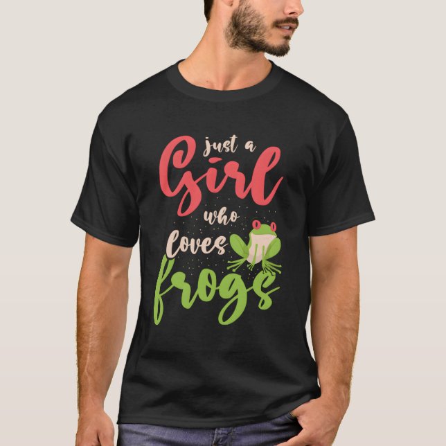 Nur ein Mädchen, das Frösche Liebe T-Shirt (Vorderseite)