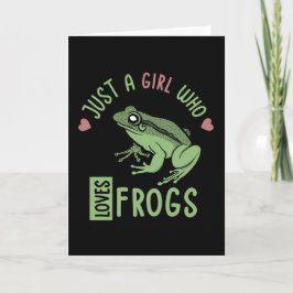Nur ein Mädchen, das Frösche Lieben Frösche Liebes Karte