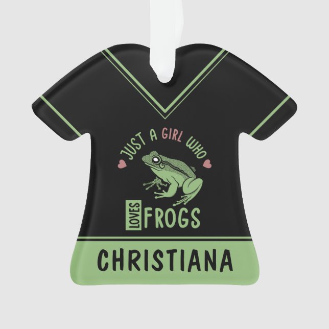 Nur ein Mädchen, das Frösche Lieben Frösche Liebes Ornament (Vorderseite)