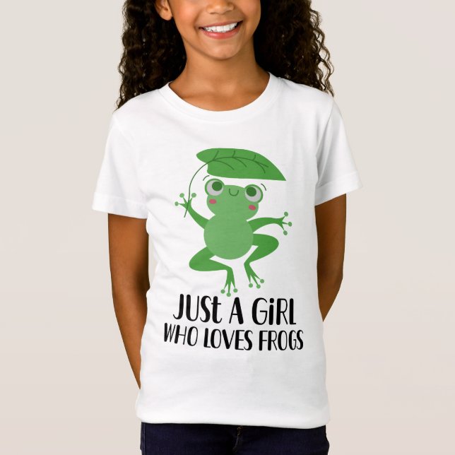 Nur ein Mädchen, das Frösche Niedliche Froschkostü T-Shirt (Vorderseite)