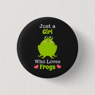 Nur ein Mädchen, das Froschfrosch Liebe Button