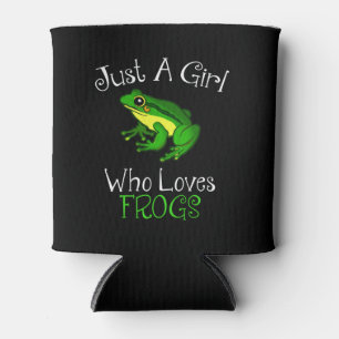 Nur ein Mädchen, das Froschfrösche  Dosenkühler
