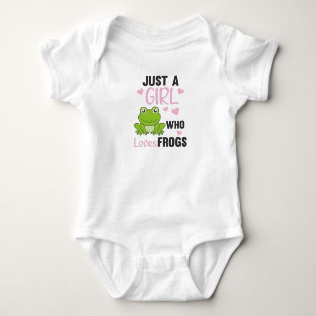 Nur ein Mädchen, das Froschfrösche Liebe Baby Strampler (Vorderseite)