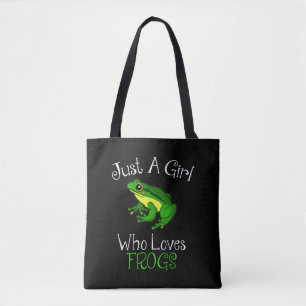 Nur ein Mädchen, das Froschfrösche Tasche