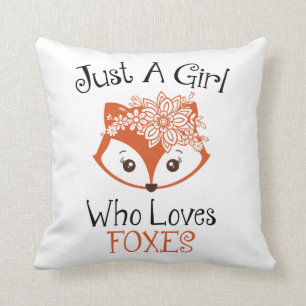 Nur ein Mädchen, das Füchse  Kissen