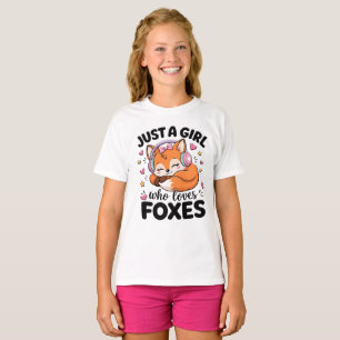 Nur ein Mädchen, das Füchse liebt Süßer rosa Spruc T-Shirt