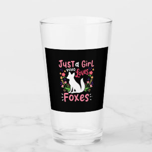 Nur ein Mädchen, das Füchse und Blume Liebe Glas