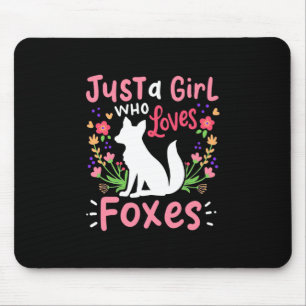 Nur ein Mädchen, das Füchse und Blumen liebt Mousepad