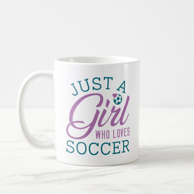 Nur ein Mädchen, das Fußball Lieben Kaffeetasse (Links)