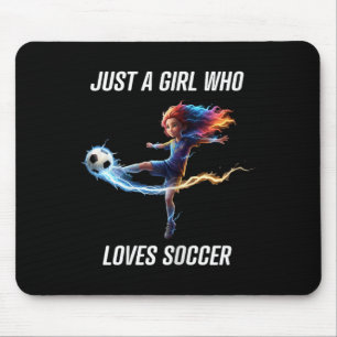 Nur ein Mädchen, das Fußball-T-Shirt für Kinder Ju Mousepad