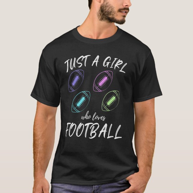 Nur ein Mädchen, das Fußballsport Liebe Thema T-Shirt (Vorderseite)