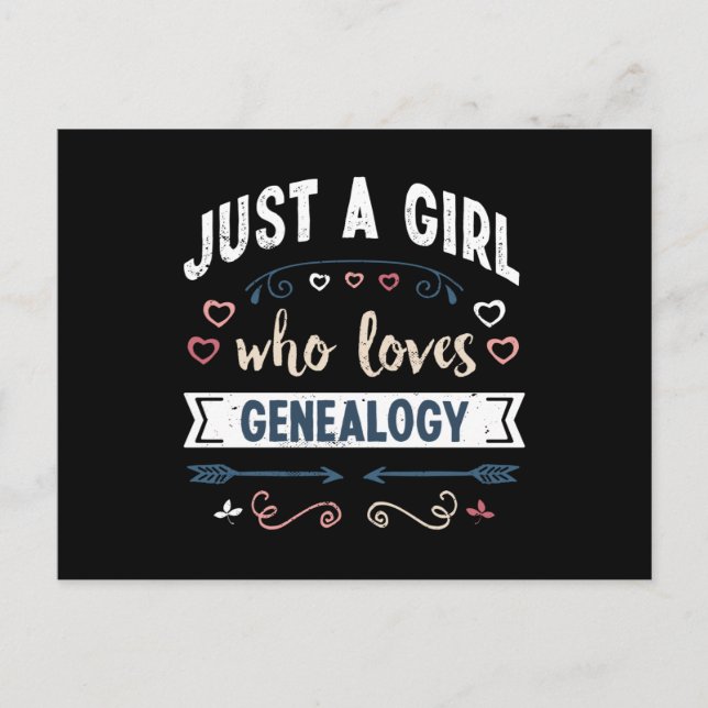 Nur ein Mädchen, das Genealogie Lieben Funny Gifts Postkarte (Vorderseite)