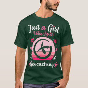 Nur ein Mädchen, das Geocaching Pink Retro Vintag  T-Shirt