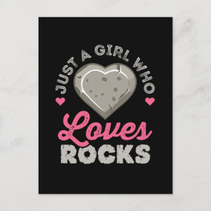 Nur ein Mädchen, das Geologie-Rock-Collector Liebe Postkarte