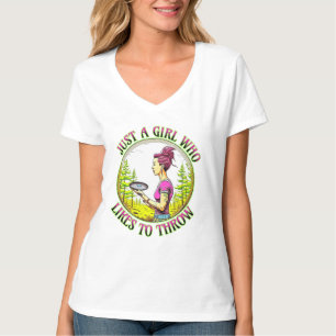 Nur ein Mädchen, das gerne wirft   Disk Golf T-Shirt