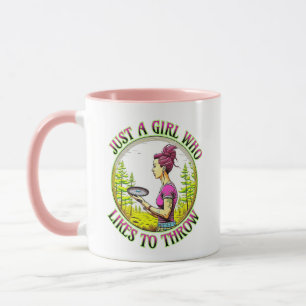 Nur ein Mädchen, das gerne wirft Disk Golf Tasse
