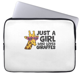 Nur ein Mädchen, das Giraffen Liebe _3 Laptopschutzhülle
