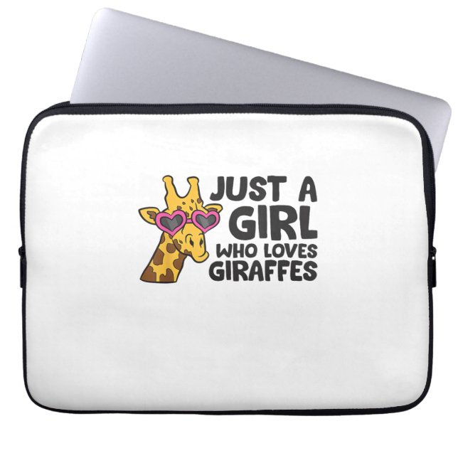 Nur ein Mädchen, das Giraffen Liebe _3 Laptopschutzhülle (Vorderseite)