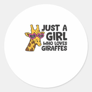 Nur ein Mädchen, das Giraffen Liebe _3 Runder Aufkleber