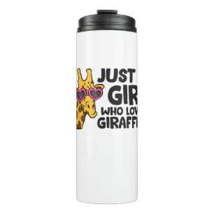 Nur ein Mädchen, das Giraffen Liebe _3 Thermosbecher