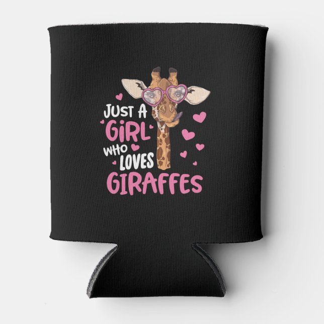 Nur ein Mädchen, das Giraffen Liebe Dosenkühler (Vorderseite)