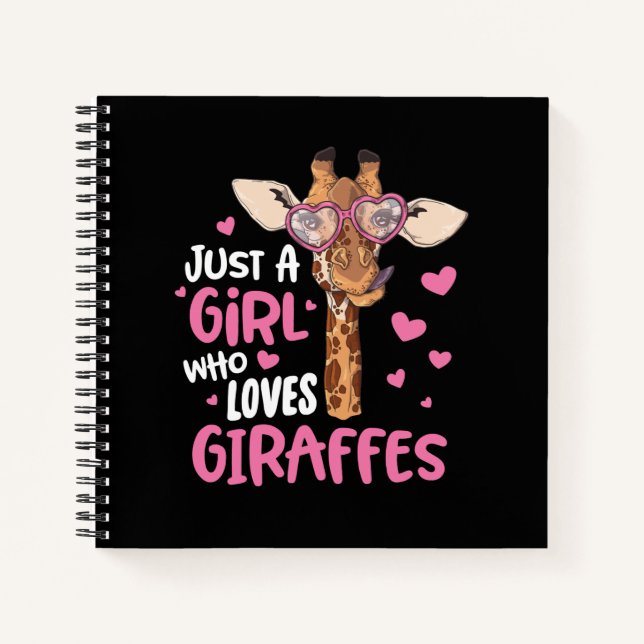Nur ein Mädchen, das Giraffen Liebe Notizbuch (Vorderseite)