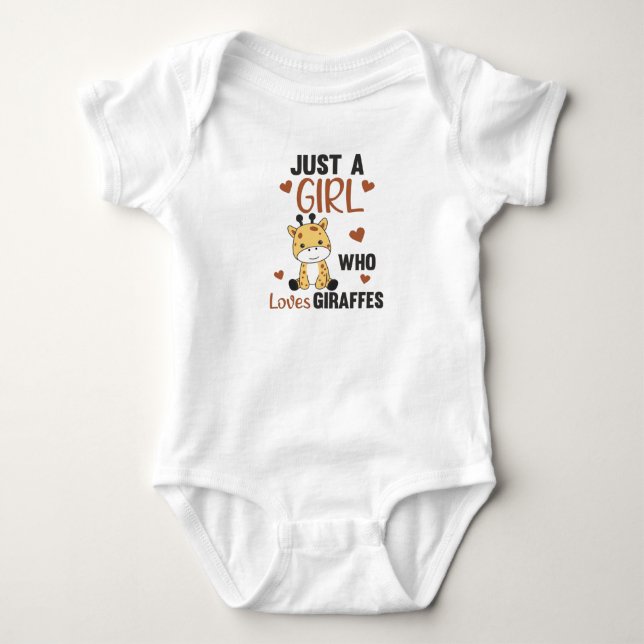 Nur ein Mädchen, das Giraffen Lieben - Niedliche G Baby Strampler (Vorderseite)