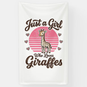 Nur ein Mädchen, das Giraffen liebt, Vintage-Shirt Banner