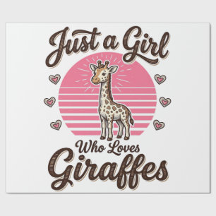 Nur ein Mädchen, das Giraffen liebt, Vintage-Shirt Geschenkpapier