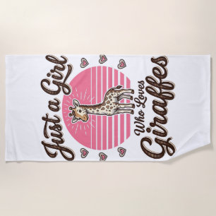 Nur ein Mädchen, das Giraffen liebt, Vintage-Shirt Strandtuch