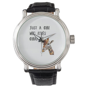 Nur ein Mädchen, das Giraffen Süße Tier Giraffe Li Armbanduhr