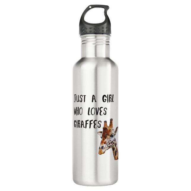 Nur ein Mädchen, das Giraffen Süße Tier Giraffe Li Edelstahlflasche (Vorderseite)