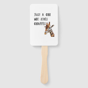 Nur ein Mädchen, das Giraffen Süße Tier Giraffe Li Fächer