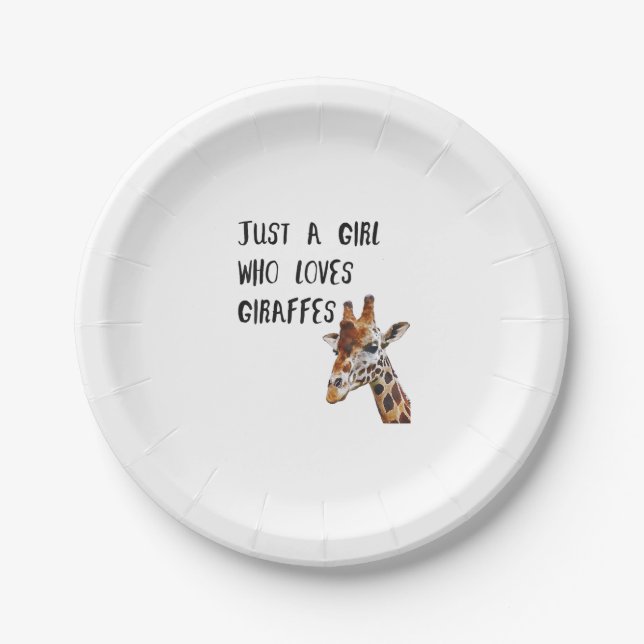 Nur ein Mädchen, das Giraffen Süße Tier Giraffe Li Pappteller (Vorderseite)