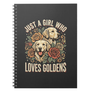 Nur ein Mädchen, das Golden Retriever liebt Notizblock