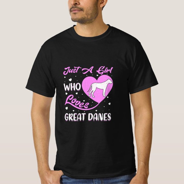 Nur ein Mädchen, das große Dänen Liebe/ Hund Lover T-Shirt (Vorderseite)