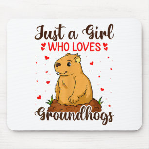 Nur ein Mädchen, das Groundhog liebt, Lustiger Gro Mousepad