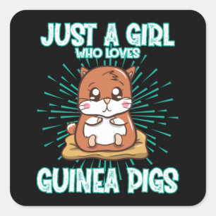 Nur ein Mädchen, das Guinea Liebe Quadratischer Aufkleber