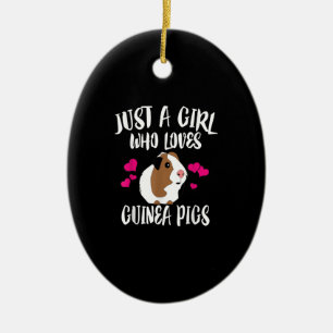 Nur ein Mädchen, das Guinea Liebe  Schweine Guine Keramik Ornament