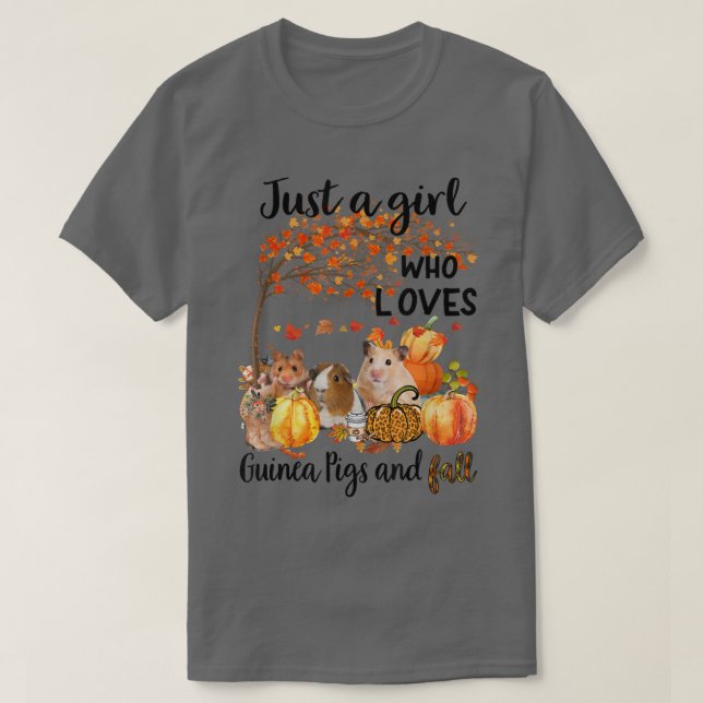 Nur ein Mädchen, das Guinea Pig und Fall Thanksgi  T-Shirt (Design vorne)