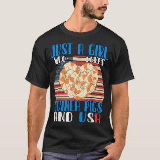 Nur ein Mädchen, das Guinea schweine und die USA L T-Shirt