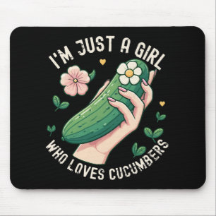 Nur ein Mädchen, das Gurken liebt - Lustiger Veget Mousepad