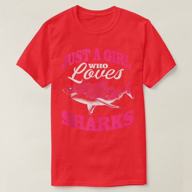Nur ein Mädchen, das Haie Liebe 479 T-Shirt (Design vorne)