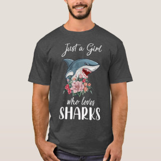 Nur ein Mädchen, das Haie Liebe 485 T-Shirt
