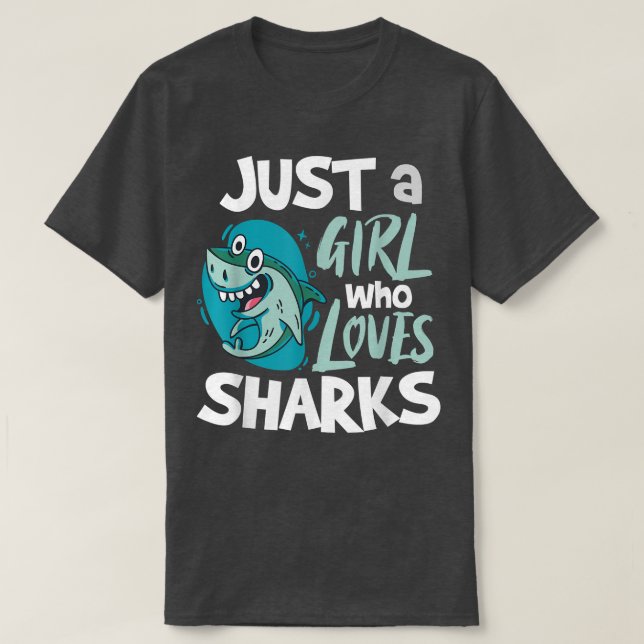 Nur ein Mädchen, das Haie Liebe 487 T-Shirt (Design vorne)
