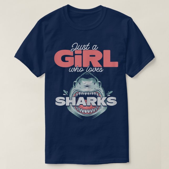 Nur ein Mädchen, das Haie Liebe 489 T-Shirt (Design vorne)